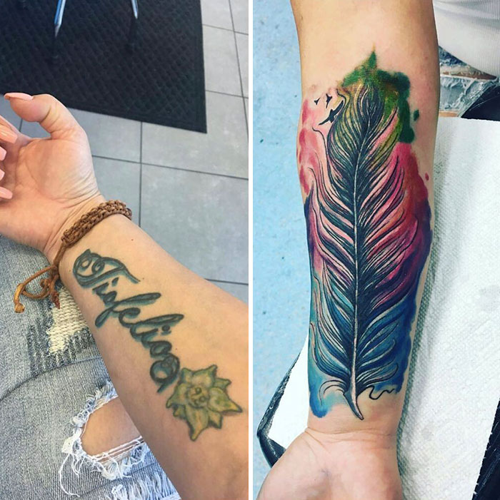 Heres A Before And After Of This Fun Colorful Feather
