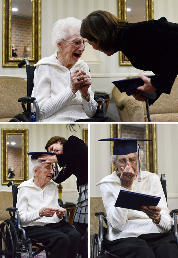 97-Year-Old Woman Cries Tears Of Joy After Finally Getting Her High School Diploma
