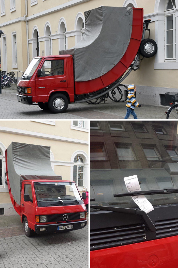 Parking Cop Gave A Ticket To An Art Piece Because He Thought It Was Illegally Parked