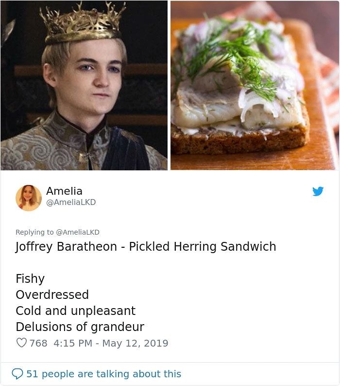 Someone Reimagines The 'Game Of Thrones' Men As Sandwiches And They're Accurate