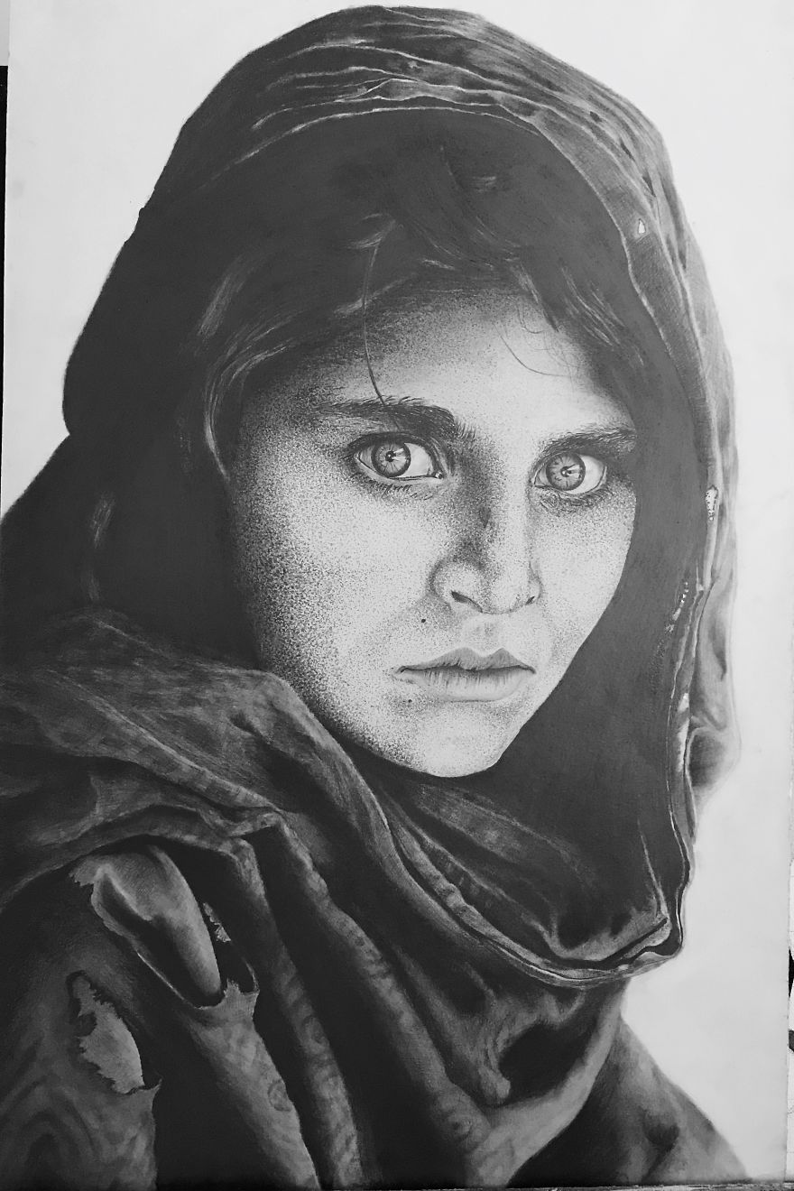 60 Hours Of Creating Hyperrealism For Afghan Girl Sharbat Gula