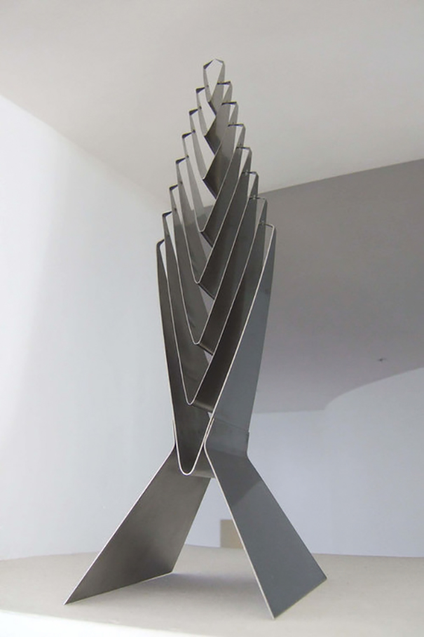 Square Wave Metallic Silver by Ivan Black Kinetic Art Sculpture Decoration 