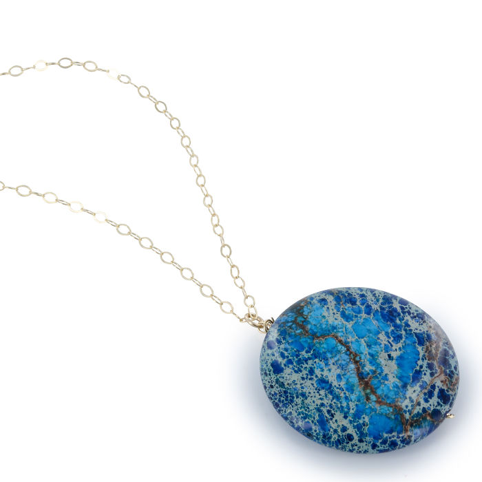 Ocean Jasper Gemstone Necklace With 14k Gold Filled