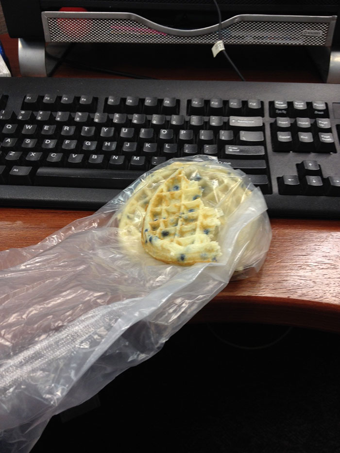 Soggy, Cold Blueberry Eggo Waffles… Out Of The Plastic Sleeve