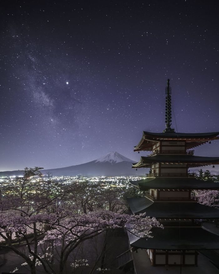 Milky Way From Chureito Pagoda, Yukihito Ono, Cities