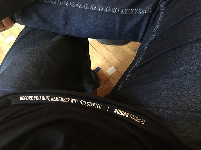 Sat Down To Brunch And My Shirt Bottom Curled Over To Display A Hidden Message