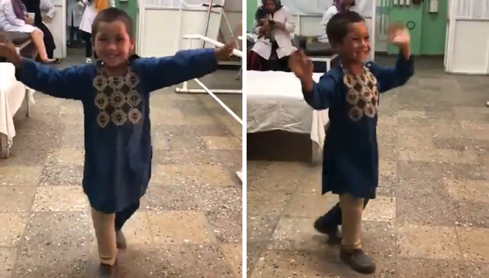 This 5-Year-Old Afghan Boy Dances With Joy After Getting A New Prosthetic Leg And Its Heartwarming