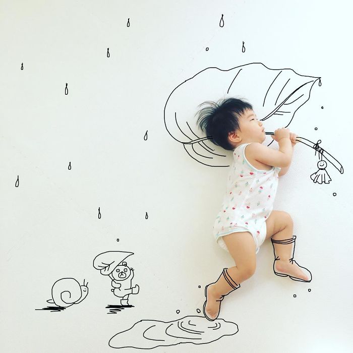 This Father Mixes Drawings And Photos To Create A Fantasy World For His Children