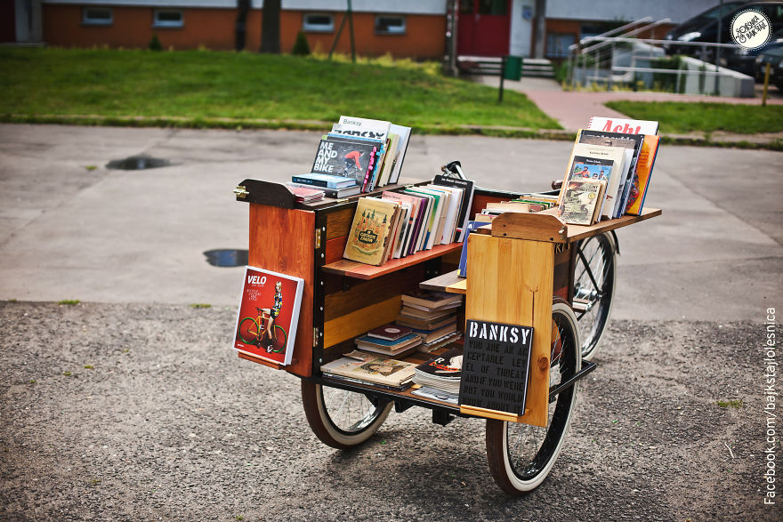 Art + Books + Bicycle = Bookworm
bike Library For "Oleśnica Bajk Stajl" Made By Sebastian Paszkiewiecz (Rgg.bike)