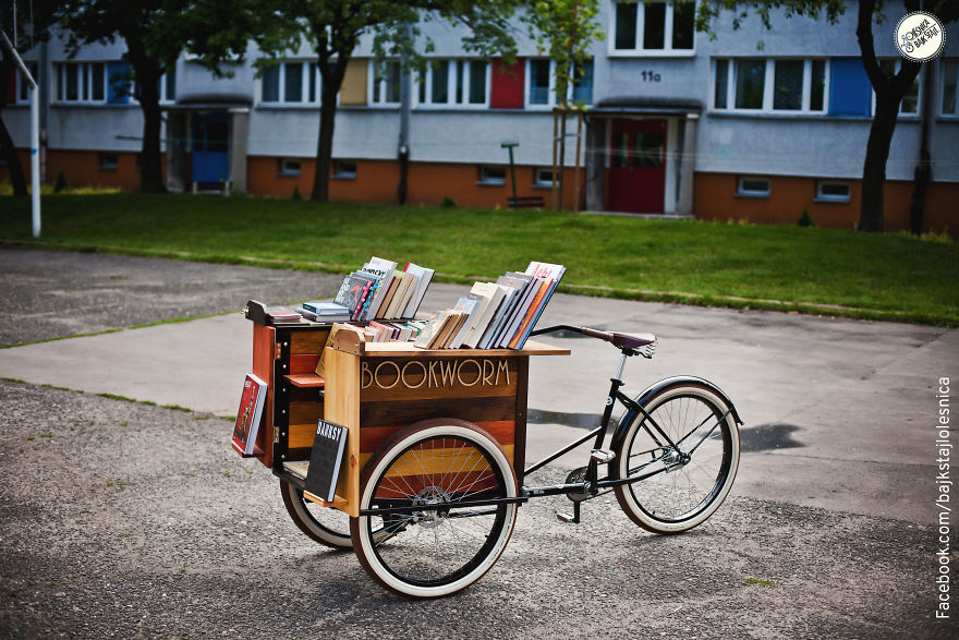 Art + Books + Bicycle = Bookworm
bike Library For "Oleśnica Bajk Stajl" Made By Sebastian Paszkiewiecz (Rgg.bike)