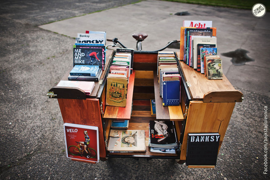 Art + Books + Bicycle = Bookworm
bike Library For "Oleśnica Bajk Stajl" Made By Sebastian Paszkiewiecz (Rgg.bike)