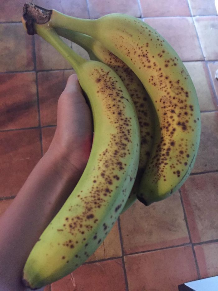 Estos plátanos están verdes y maduros a la vez
