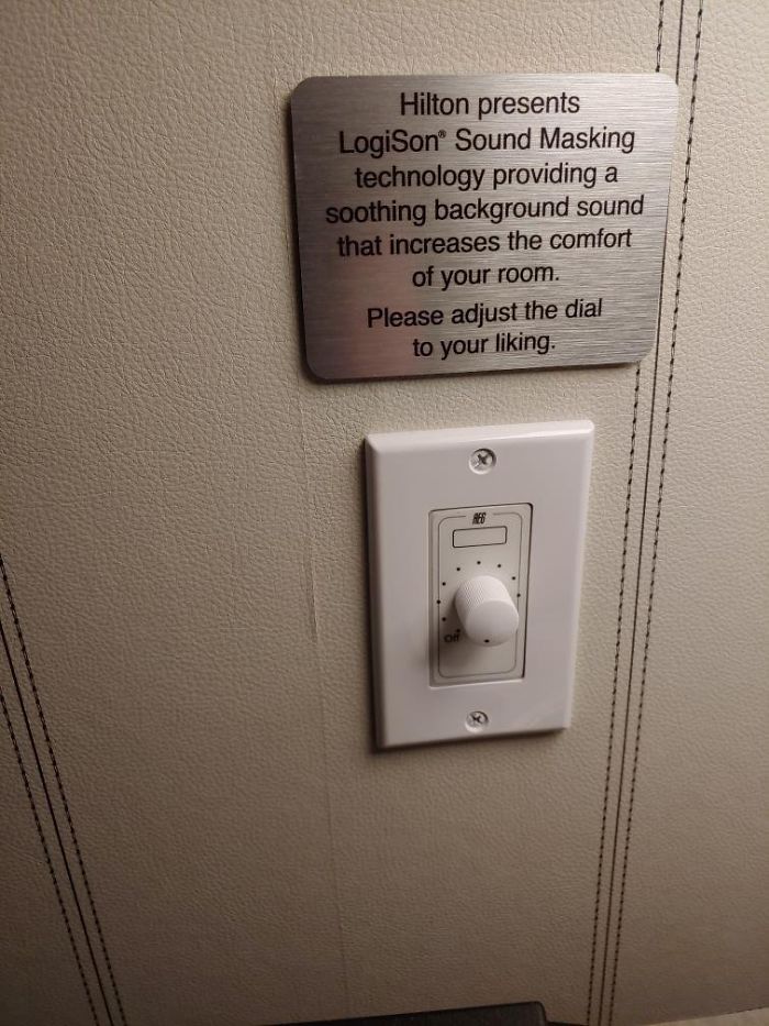 My Hotel Room Had A White Noise Machine Installed In The Wall