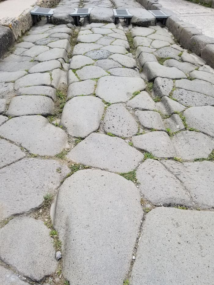 These Tracks Worn Into The Stone Road In Pompeii By Wagon Wheels Thousands Of Years Ago