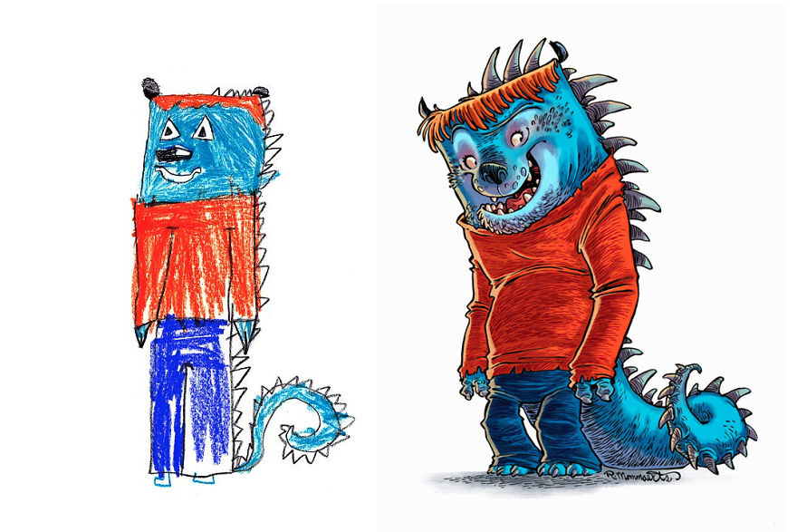 Artists From Around The World Have Drawn Hundreds Of Monsters Based On My Kids' Designs