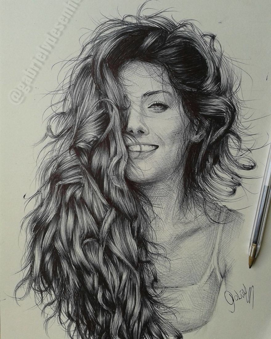 Artist Uses As A Tool Only A Ballpoint Pen To Capture The Emotions Of The People And The Result Is Amazing
