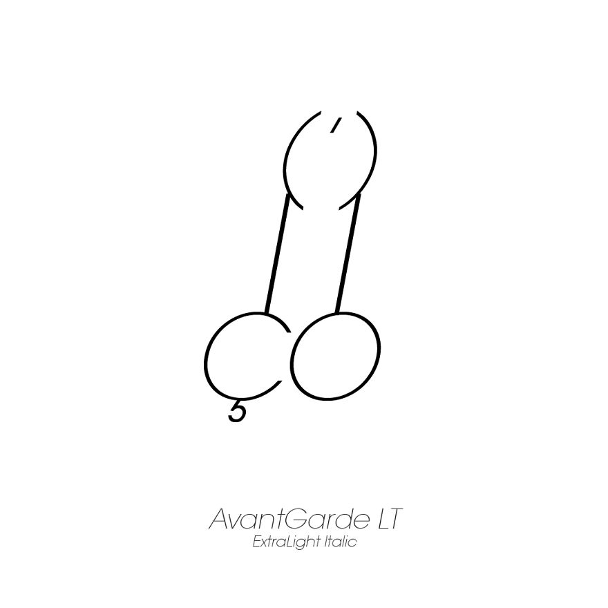 Dick Types - I Chose 100 Fonts And Made Illustrations Of Dicks, Only Using Text Characters