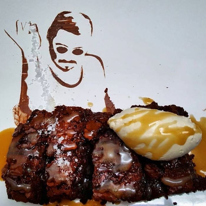 The Salted Bae Caramel Brownie, With Custom Stencil
