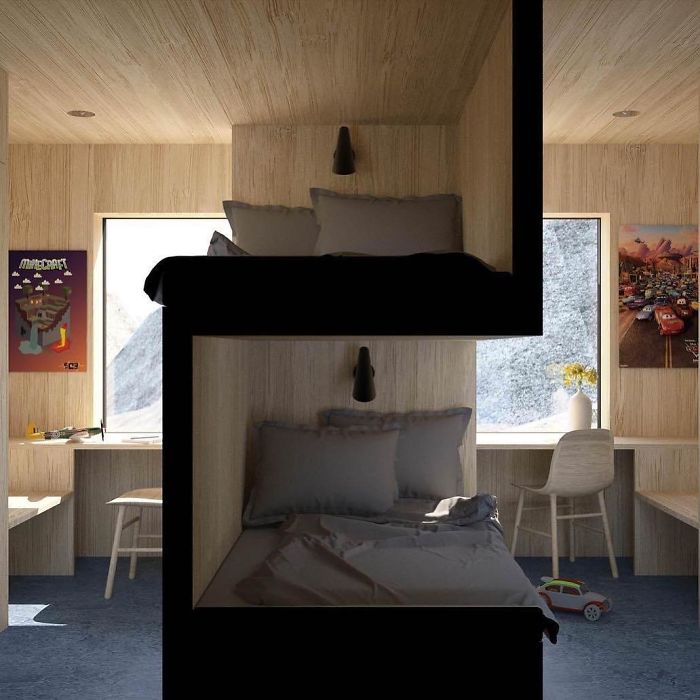 Sibling Bedroom By @vardehaugen_arkitekter