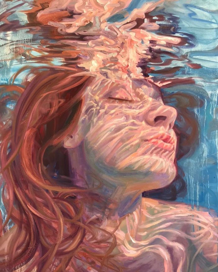 Californian Artist Isabel Emrich Paints Dazzling Depictions Of Women Submerged Underwater 🌊