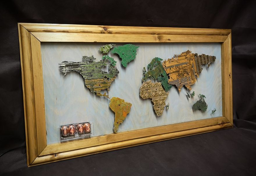 The World Made From Old Computer Circuit Boards! The World Made From Old Computer Circuit Boards!