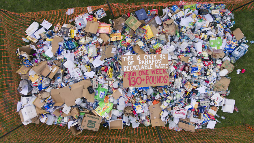 Students Dumps "Recycable" Waste On College's Front Lawn In A Bold Statement