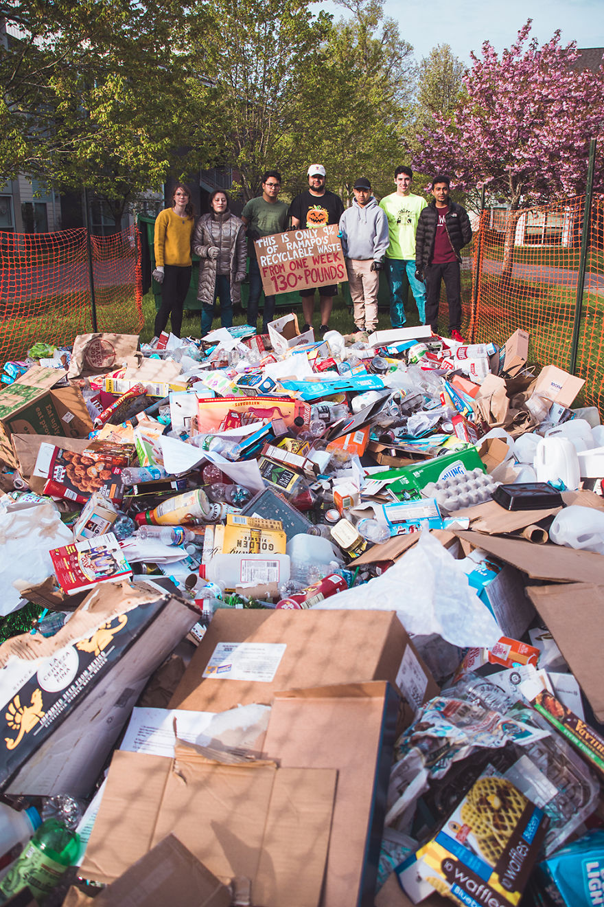 Students Dumps "Recycable" Waste On College's Front Lawn In A Bold Statement