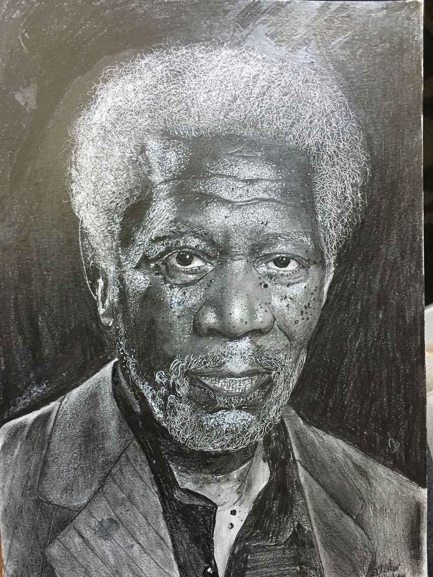 Morgan Freeman
in The Size A3
pencil Drawing Realistic