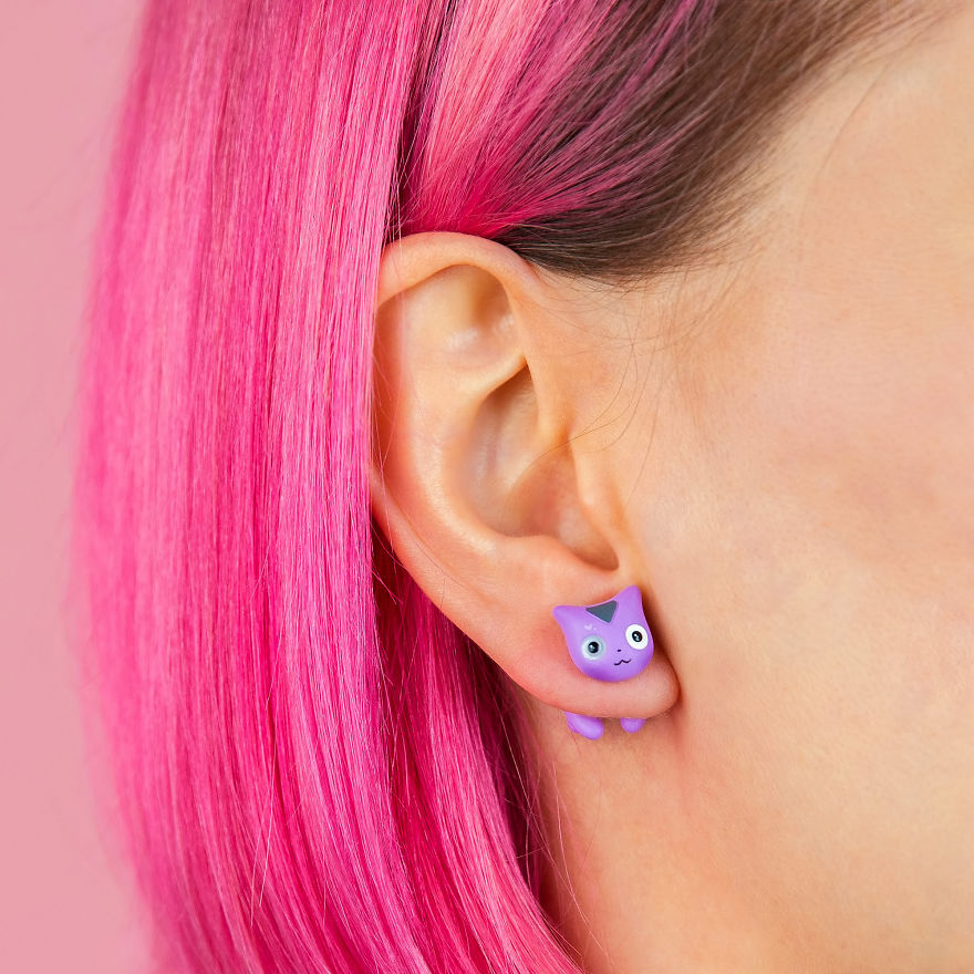 Happy Pride Month!🏳️‍🌈here Are 10 Lovely Cat Earrings That I Created To Celebrate The Season Of Pride!