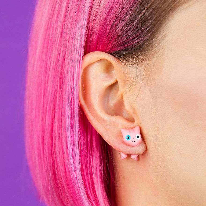 Happy Pride Month!🏳️‍🌈here Are 10 Lovely Cat Earrings That I Created To Celebrate The Season Of Pride!