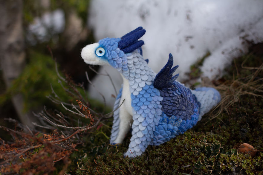 New Dragons And Fairy Creatures That I Felted This Year