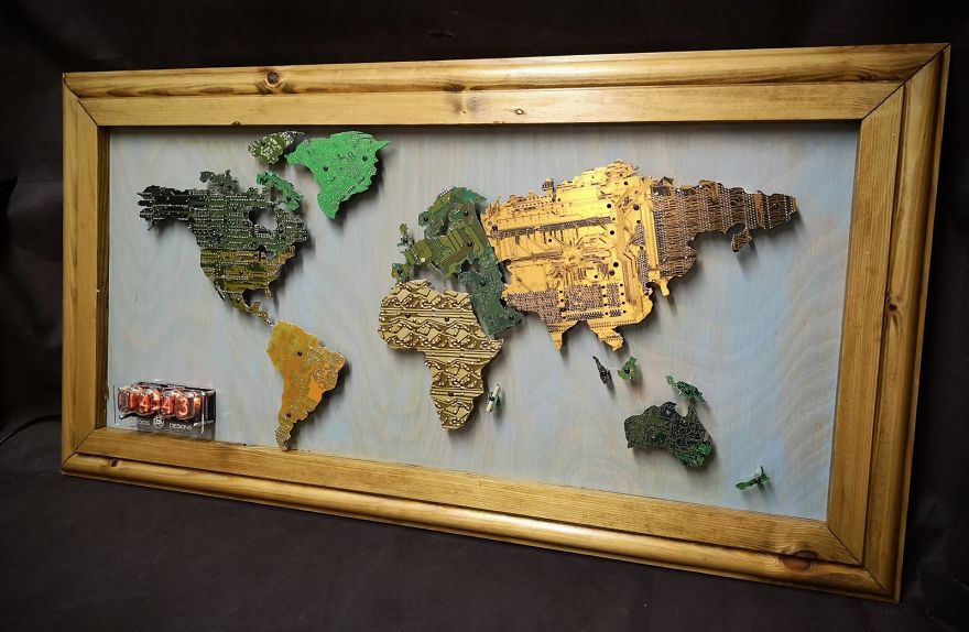The World Made From Old Computer Circuit Boards! The World Made From Old Computer Circuit Boards!