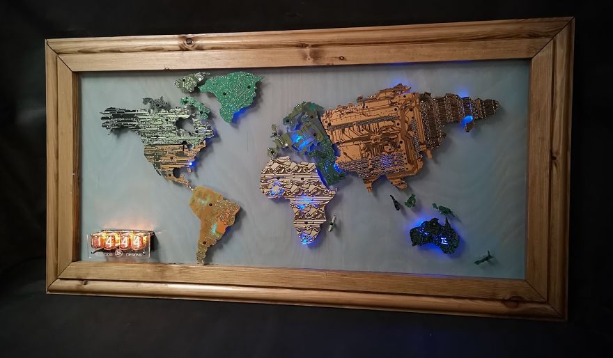The World Made From Old Computer Circuit Boards! The World Made From Old Computer Circuit Boards!