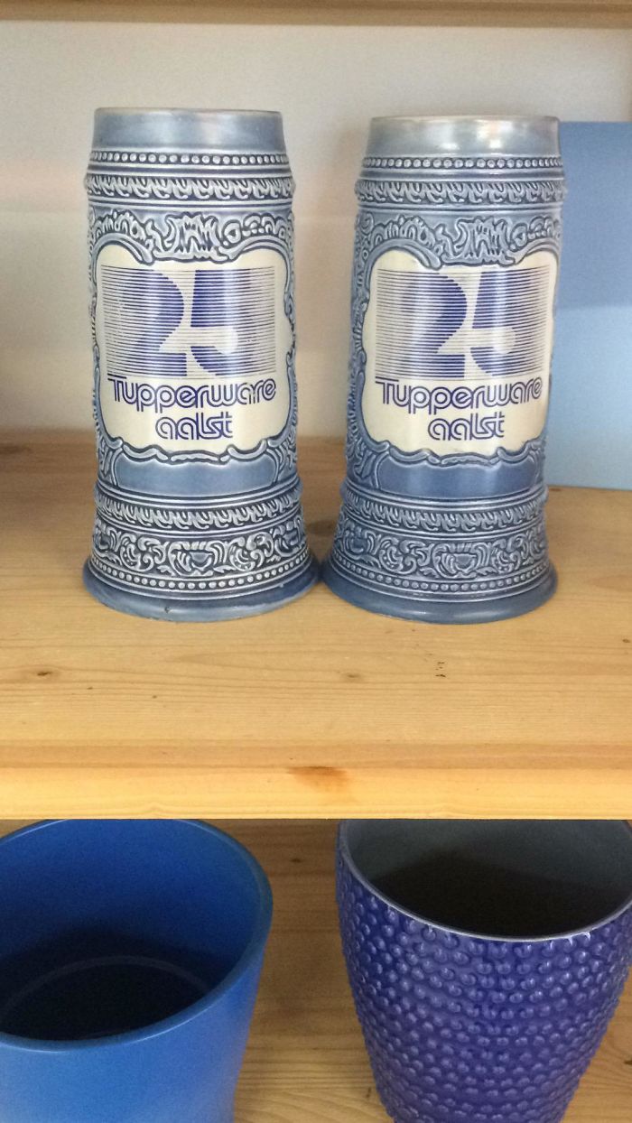 Stone Mugs (1 Litres) For 25 Years Of Tupperware Aalst (Belgium)