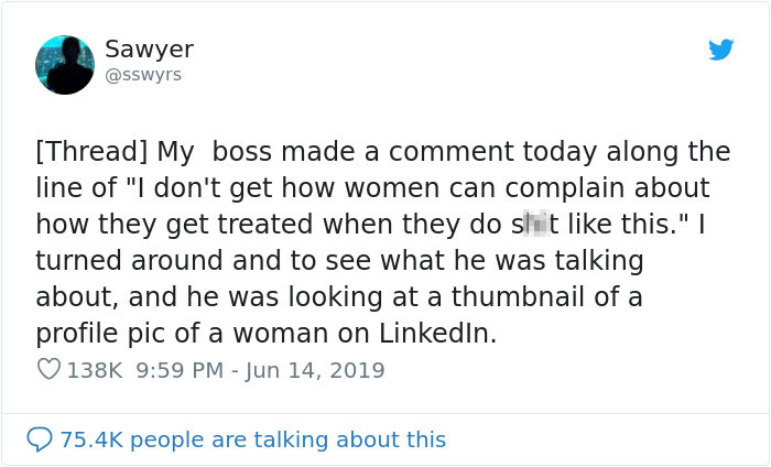 Boss Calls Woman 'Slutty' After Seeing Her Linkedin Profile Pic Where She's Wearing A Basic T-Shirt, Employee Calls Him Out