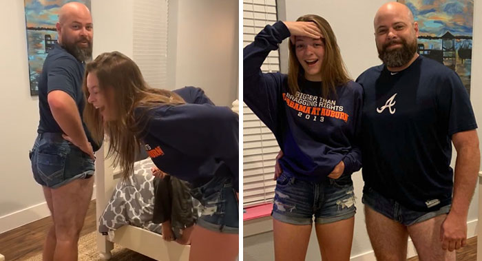 Dad Puts On Skimpy Shorts To Prove A Point To His Daughter