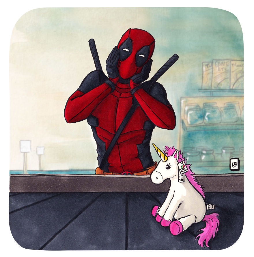 Deadpool And Unicorn Soft Toy
