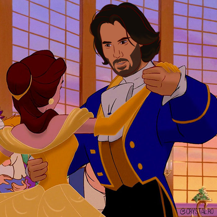 Artist Reimagines Keanu Reeves As 9 Disney Princes, Absolutely Nails It