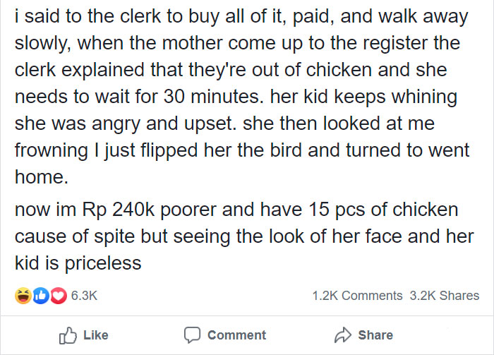 Man Buys All Of The Chicken In Store So A Fat-Shaming Stranger Couldn't Get Any