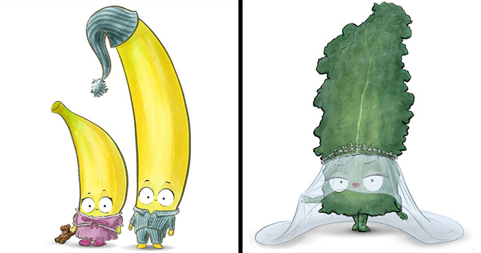 We Illustrated 15 Fruits And Veggies In Clothing That Rhyme. Can You Guess Them?