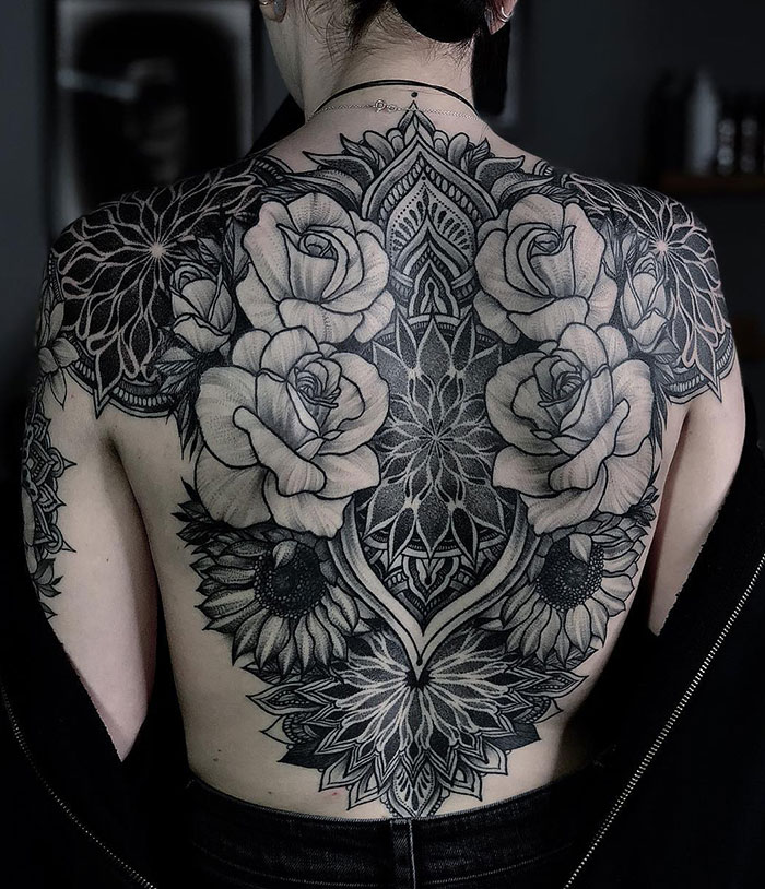 Full Back Floral Piece