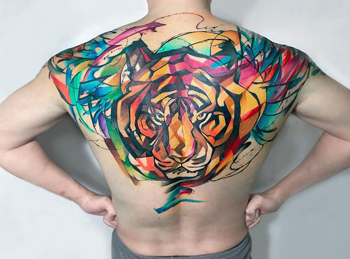 Colorful Back Tattoo