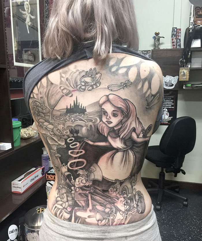 Progress Of Alice In Wonderland Tattoo