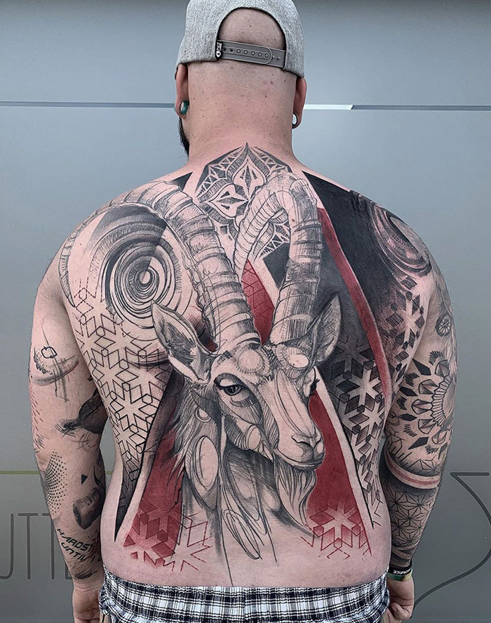 This Full Back Tattoo Was Done In Two Sessions