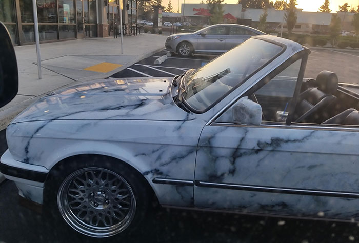 Marbled Bmw. Probably Made With The Same Oilcloth As The One On My Grandma's Kitchen Table