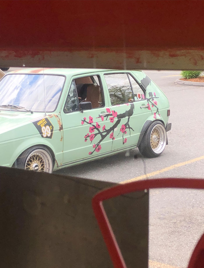 This Car I Saw At Work Painted Like An Arizona Green Tea Can