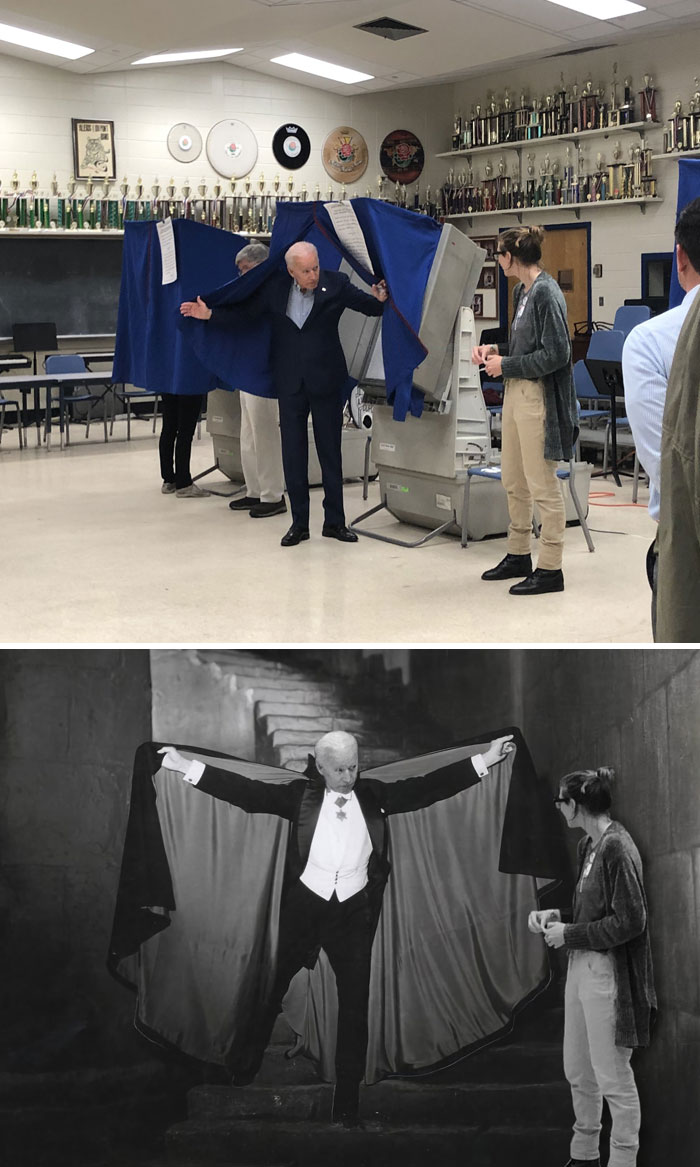 Joe Biden Emerges From The Voting Booth