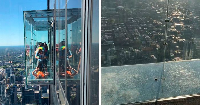 Visitors Worst Nightmare Comes True As The Glass Floor On 103rd Shatters Under Their Feet Bored Panda