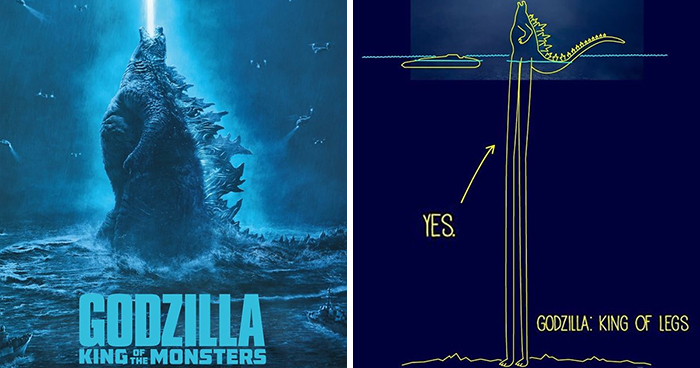 Artist Hilariously Illustrates 10 Ways In Which Godzilla Was Able To Stand In A 12.100ft Deep Ocean