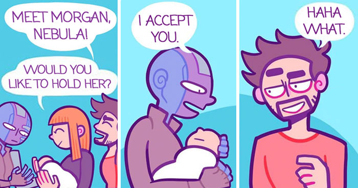 Artist Draws Comics About Nebula, The Daughter Of Thanos, Dealing With Everyday Life (10 Pics)